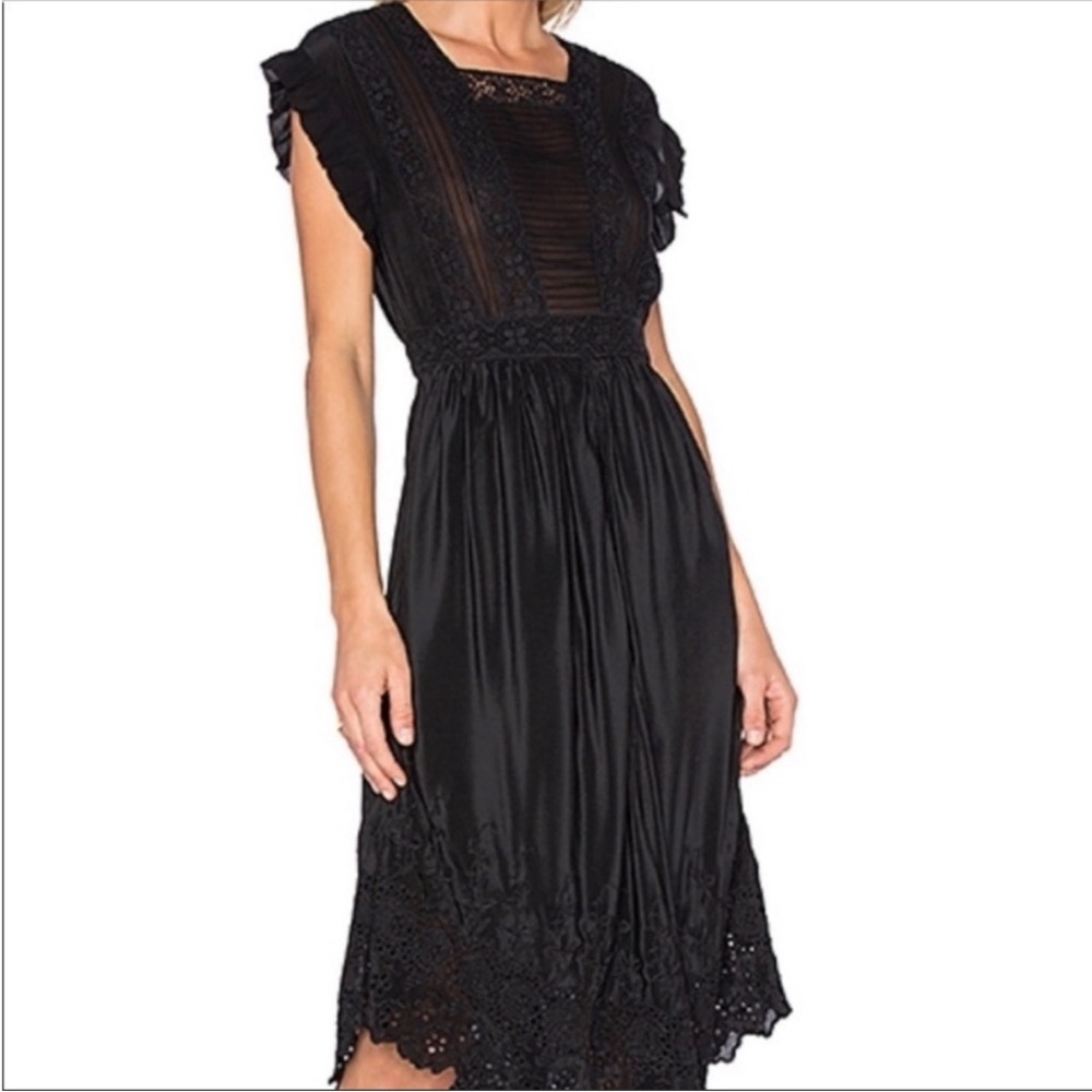 Ulla Johnson Black Midi Dress